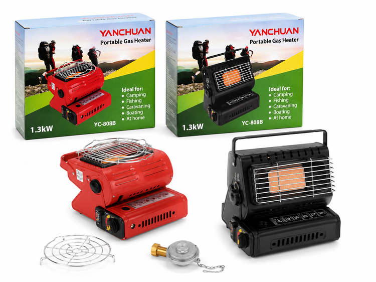 بخاری گازی سفری یانچوان YANCHUAN مدل YC-808B توان 1.3 کیلووات مناسب کمپینگ و طبیعتگردی