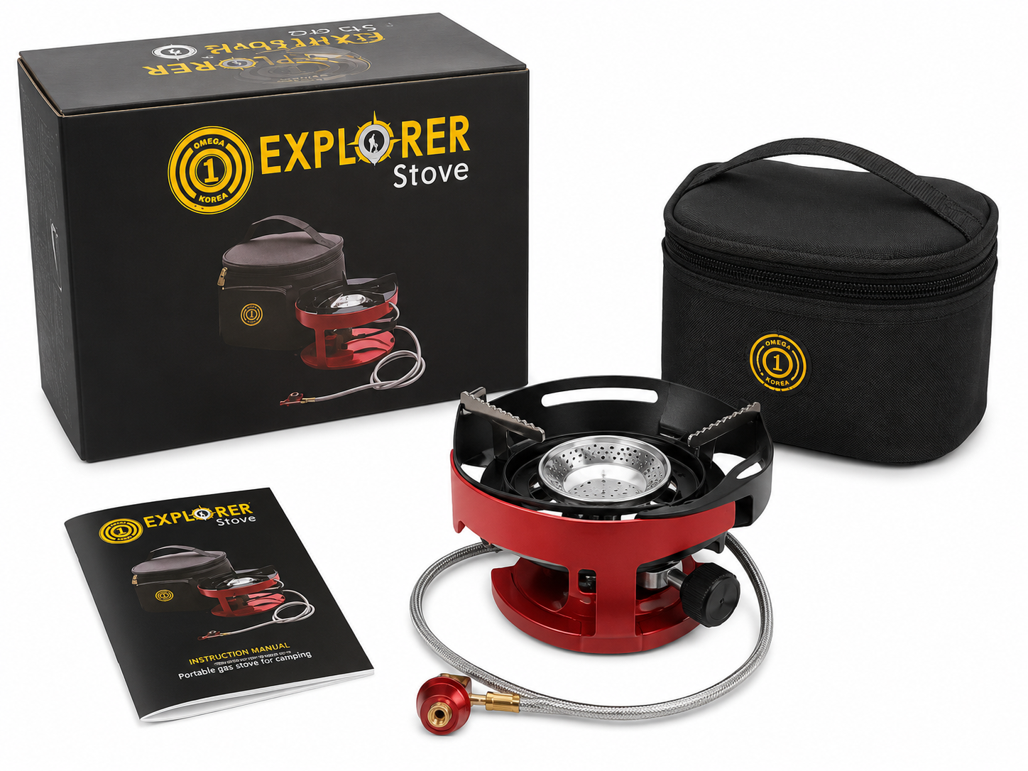 اجاق سفری گازی اکسپلورر مدل Explorer Stove شلنگ‌دار مناسب کمپینگ و کوهنوردی