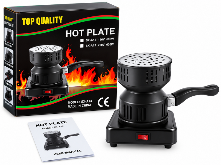 اجاق برقی هات پلیت مدل SX-A13 توان 600 وات Hot Plate مناسب گرم کردن غذا و سفر