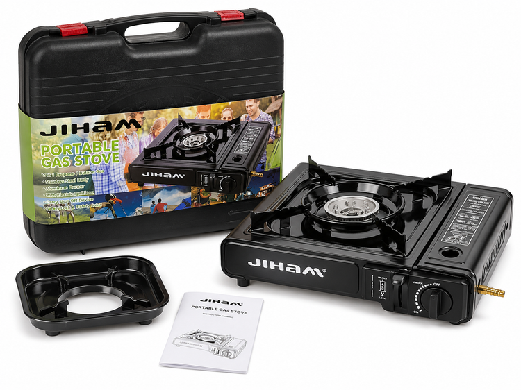 اجاق گاز سفری جی هان JIHAN مدل Portable Gas Stove کپسولی با کیف حمل مناسب کمپینگ و طبیعتگردی