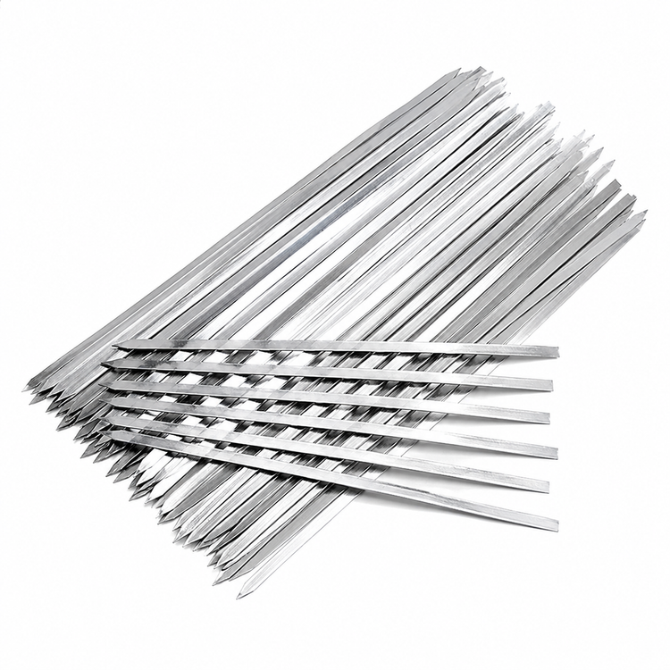 سیخ کباب استیل تخت 6عددی مخصوص باربیکیو و منقل