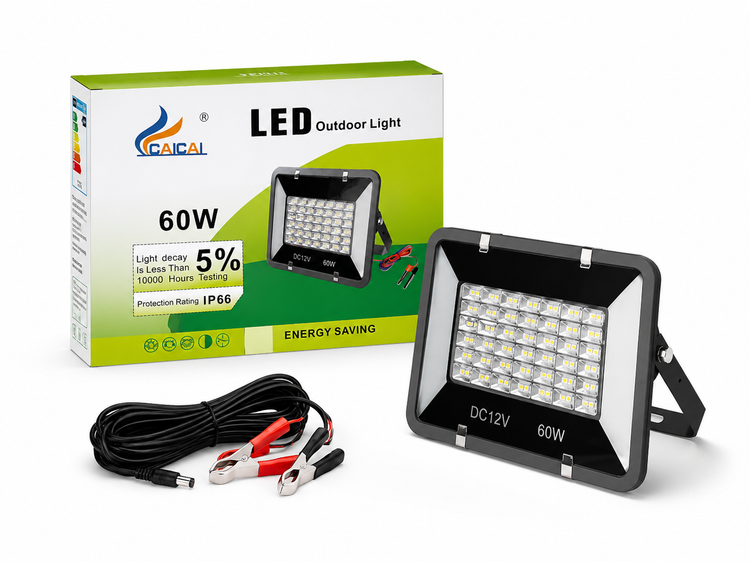 پروژکتور LED خودرو 60 وات 12 ولت CAICAI مدل DC12V چراغ کار و کمپینگ
