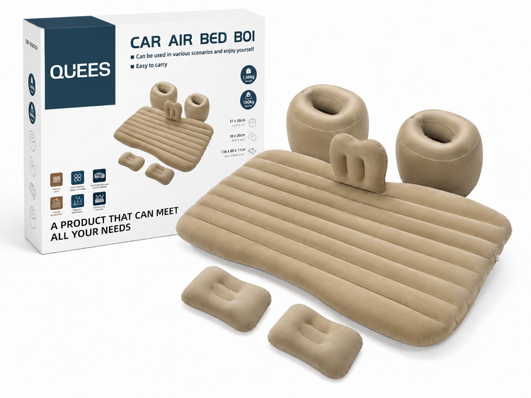تشک بادی خودرو QUEES تخت خواب مسافرتی ماشین مناسب کمپینگ و سفر